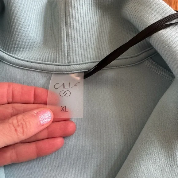 Calia Soft Scuba Mock Neck Light Blue Half-Zip Pullover *NWT* - Picture 3 of 4